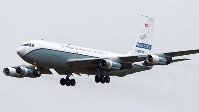 Last February, a four-engined US OC-135B aircraft - a variant of the old Stratolifter military transport plane - lumbered into the air to conduct a surveillance flight over Russia.