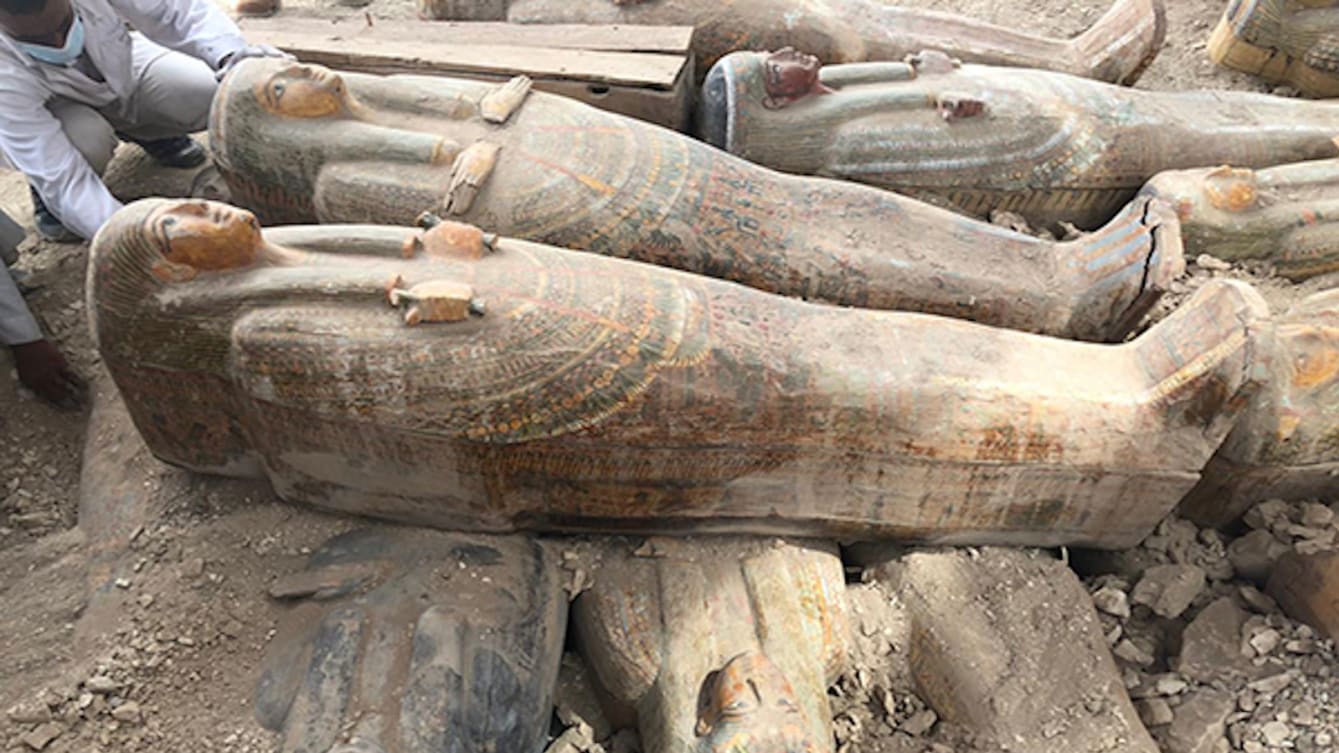 Archaeologists Uncover Over 20 Sealed Coffins In Egypt
