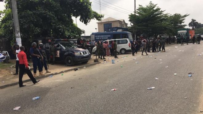 Protesters Besiege INEC Headquarters