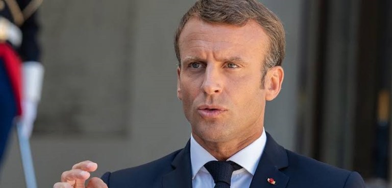 President Emmanuel Macron of France: says West is “weakening”.