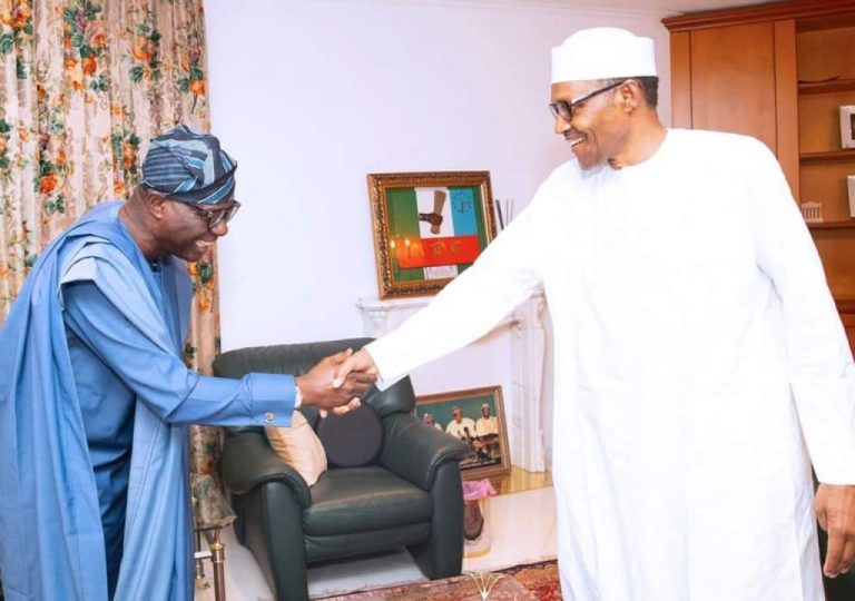 Coronavirus - Buhari Meets Sanwo-Olu In Aso Villa