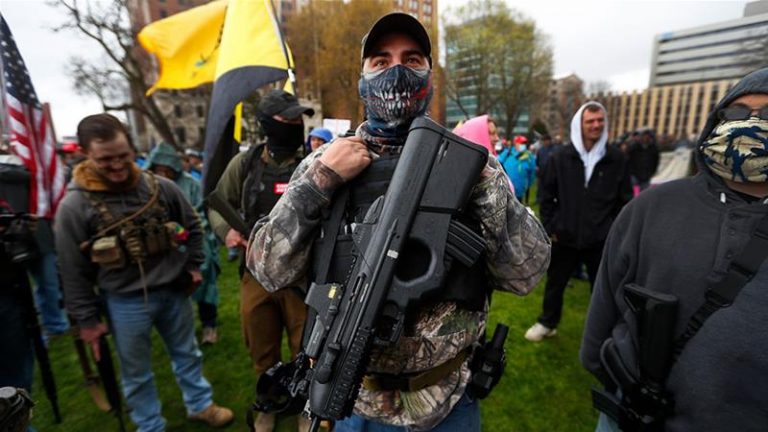 Armed Protesters Demand End To Michigan Lockdown