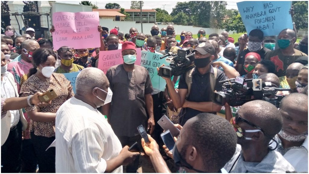 Protesters Take Over Anambra Govt House Over Crisis In State