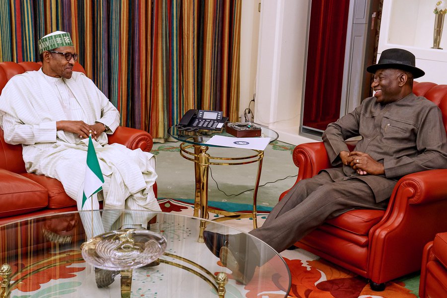 President Buhari, Jonathan meet in Aso Villa