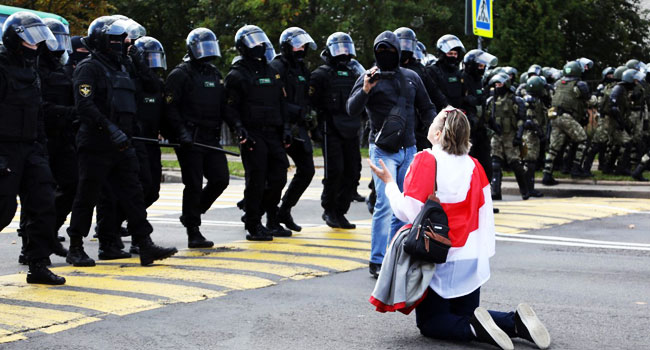 Belarus Police Detain Hundreds Of Women At Protest