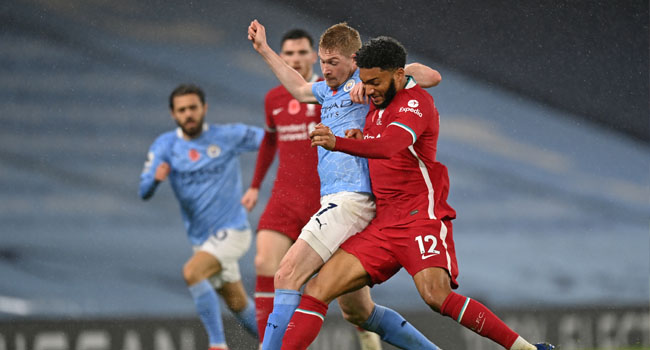 Man City Pay Penalty For De Bruyne’s Miss In Liverpool Draw