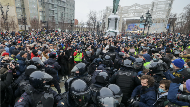 Tension As Russia Arrests 1,500 Pro-Navalny Protesters