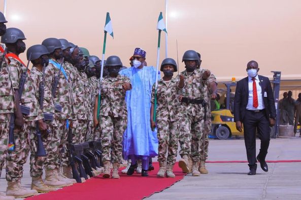 Don’t Give Terrorists Breathing Space, Buhari Tells Troops