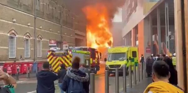 Fire Crews Tackle Huge Blaze At South London Train Station