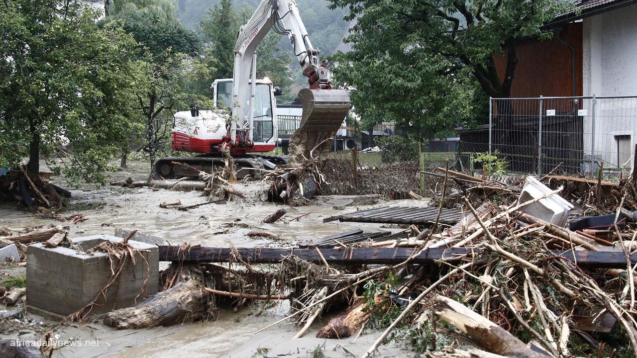 Austrian Villages Cut Off By Landslides Following Heavy