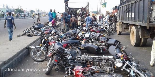 Okada Ban: Lagos Crushes 2,228 Seized Okadas