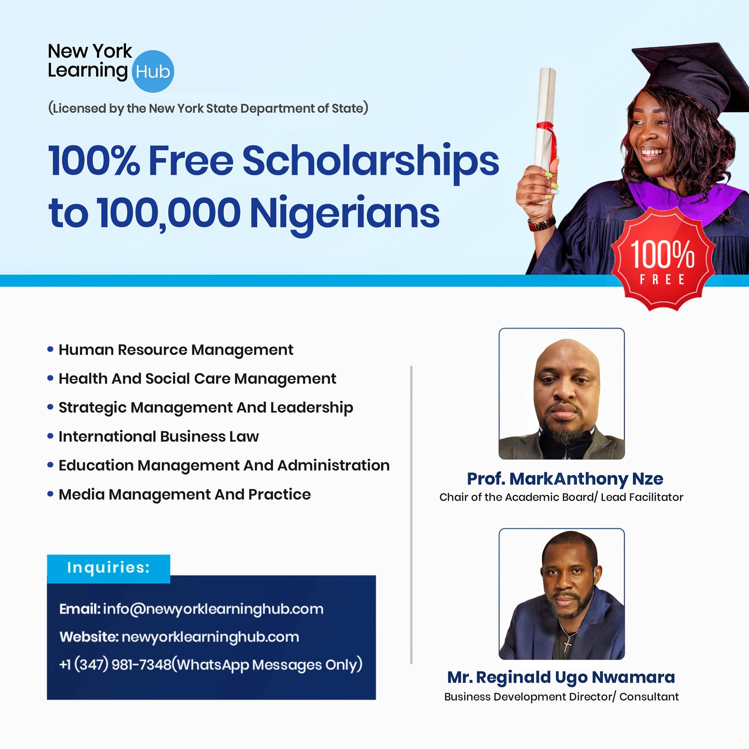 Scholarships For 100,000 Nigerians At New York Learning Hub